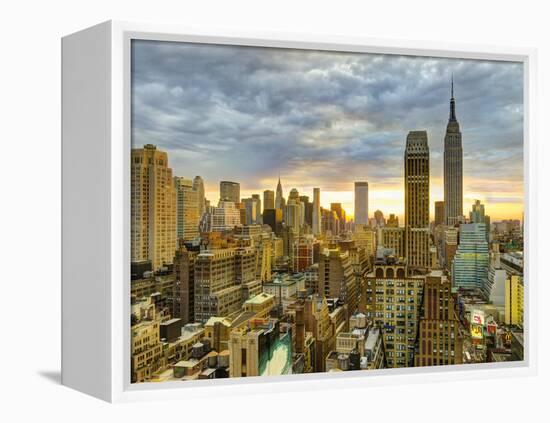 USA, New York, Manhattan, Midtown Skyline Including Empire State Building-Alan Copson-Framed Premier Image Canvas