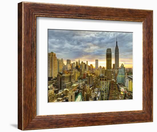 USA, New York, Manhattan, Midtown Skyline Including Empire State Building-Alan Copson-Framed Photographic Print