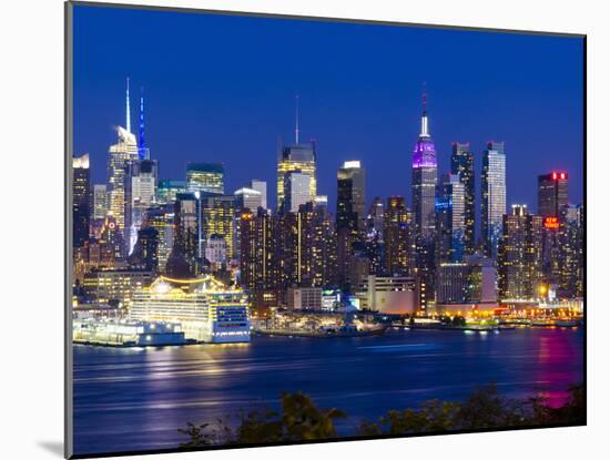 USA, New York, Manhattan, Midtown Skyline with the Empitre State Building across the Hudson River-Alan Copson-Mounted Photographic Print