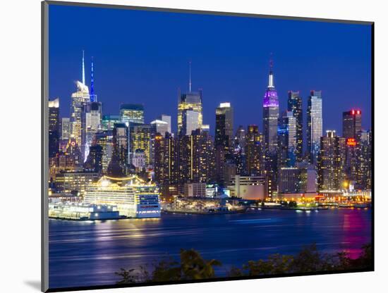 USA, New York, Manhattan, Midtown Skyline with the Empitre State Building across the Hudson River-Alan Copson-Mounted Photographic Print