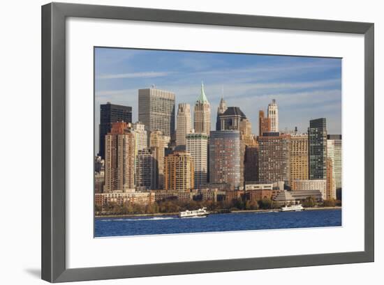 USA, New York, Manhattan Skyline from Jersey City, Late Afternoon-Walter Bibikow-Framed Photographic Print