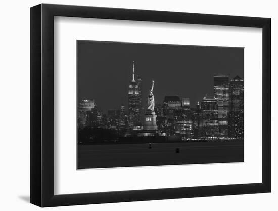 USA, New York, Manhattan, Skyline with Statue of Liberty-Christian Heeb-Framed Photographic Print