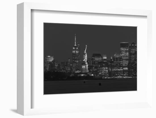 USA, New York, Manhattan, Skyline with Statue of Liberty-Christian Heeb-Framed Photographic Print