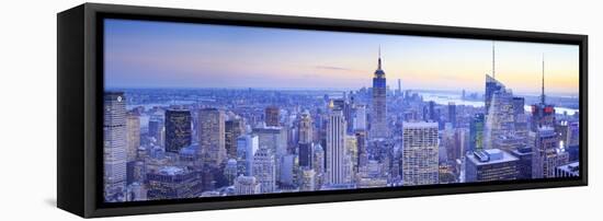 Usa, New York, Manhattan, Top of the Rock Observatory, Midtown Manhattan and Empire State Building-Michele Falzone-Framed Premier Image Canvas