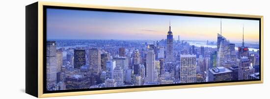 Usa, New York, Manhattan, Top of the Rock Observatory, Midtown Manhattan and Empire State Building-Michele Falzone-Framed Premier Image Canvas