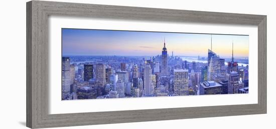 Usa, New York, Manhattan, Top of the Rock Observatory, Midtown Manhattan and Empire State Building-Michele Falzone-Framed Photographic Print