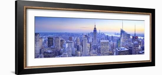 Usa, New York, Manhattan, Top of the Rock Observatory, Midtown Manhattan and Empire State Building-Michele Falzone-Framed Photographic Print