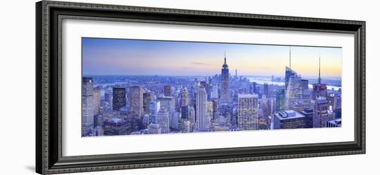 Usa, New York, Manhattan, Top of the Rock Observatory, Midtown Manhattan and Empire State Building-Michele Falzone-Framed Photographic Print