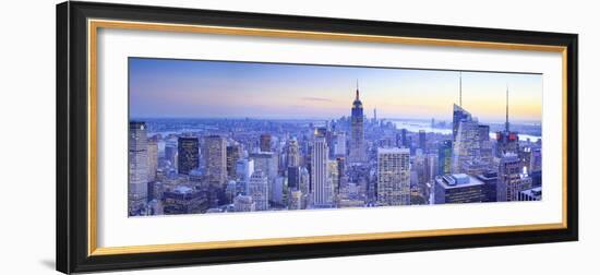 Usa, New York, Manhattan, Top of the Rock Observatory, Midtown Manhattan and Empire State Building-Michele Falzone-Framed Photographic Print