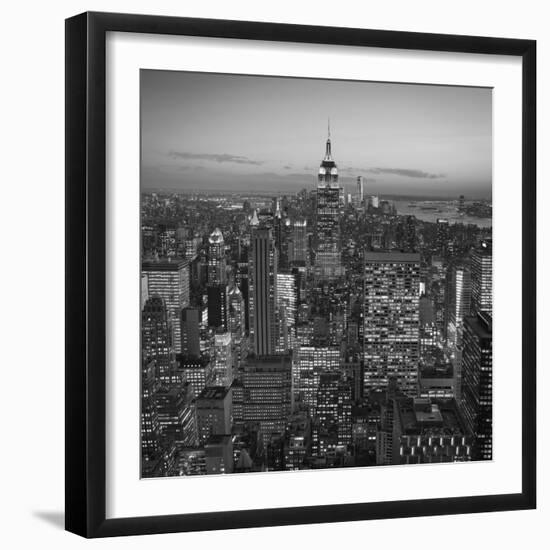 Usa, New York, Manhattan, Top of the Rock Observatory, Midtown Manhattan and Empire State Building-Michele Falzone-Framed Photographic Print