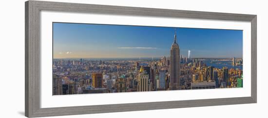 Usa, New York, Midtown and Lower Manhattan, Empire State Building and Freedom Tower-Alan Copson-Framed Photographic Print