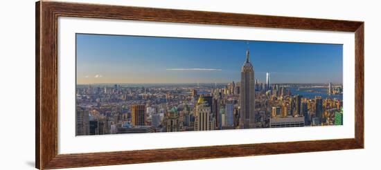 Usa, New York, Midtown and Lower Manhattan, Empire State Building and Freedom Tower-Alan Copson-Framed Photographic Print