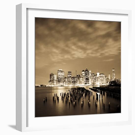 USA, New York, Morning View of the Skyscrapers of Downtown Manhattan from the Brooklyn Heights Neig-Gavin Hellier-Framed Photographic Print