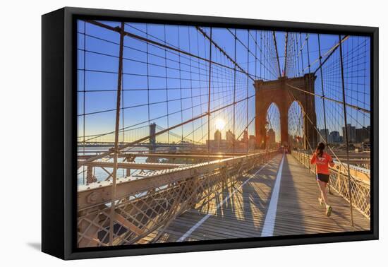 Usa, New York, New York City, Brooklyn Bridge-Michele Falzone-Framed Premier Image Canvas