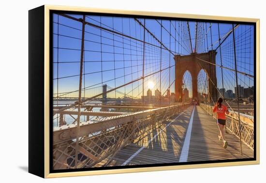 Usa, New York, New York City, Brooklyn Bridge-Michele Falzone-Framed Premier Image Canvas