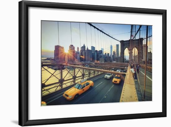 Usa, New York, New York City, Brooklyn Bridge-Michele Falzone-Framed Photographic Print