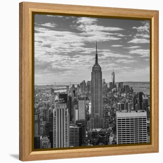 USA, New York, New York City, Elevated View of Midtown Manhattan from the 30 Rock Viewning Platform-Walter Bibikow-Framed Premier Image Canvas