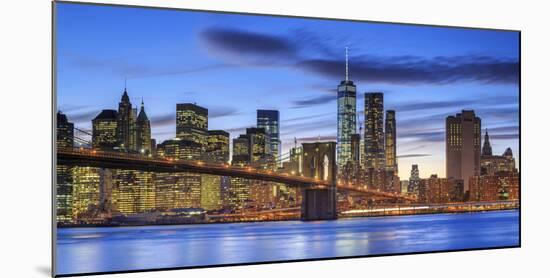 Usa, New York, New York City, Lower Manhattan and Brooklyn Bridge-Michele Falzone-Mounted Photographic Print