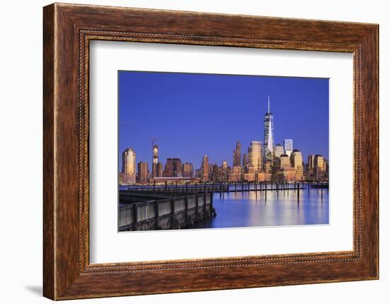 Usa, New York, New York City, Lower Manhattan Skyline from Newport Beach-Michele Falzone-Framed Photographic Print