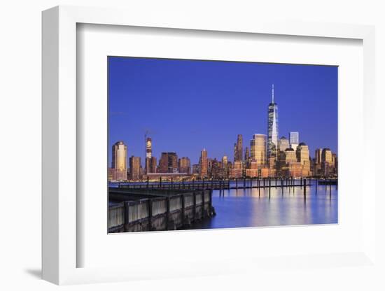 Usa, New York, New York City, Lower Manhattan Skyline from Newport Beach-Michele Falzone-Framed Photographic Print