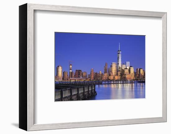 Usa, New York, New York City, Lower Manhattan Skyline from Newport Beach-Michele Falzone-Framed Photographic Print