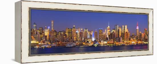 Usa, New York, New York City, Manhattan Skyline from New Jersey-Michele Falzone-Framed Premier Image Canvas