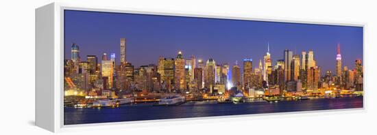 Usa, New York, New York City, Manhattan Skyline from New Jersey-Michele Falzone-Framed Premier Image Canvas