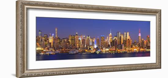 Usa, New York, New York City, Manhattan Skyline from New Jersey-Michele Falzone-Framed Photographic Print