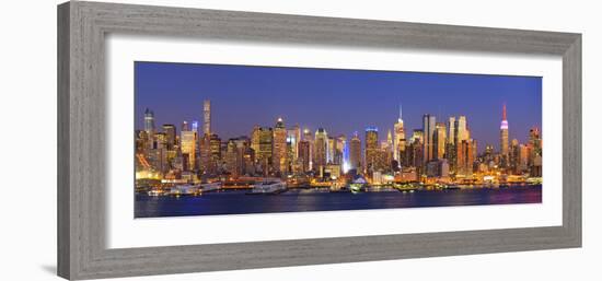 Usa, New York, New York City, Manhattan Skyline from New Jersey-Michele Falzone-Framed Photographic Print