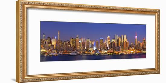 Usa, New York, New York City, Manhattan Skyline from New Jersey-Michele Falzone-Framed Photographic Print