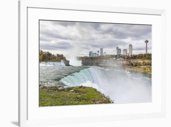 USA, New York, Niagara Falls, view from American Falls to Niagara Falls, Ontario, Canada-Walter Bibikow-Framed Photographic Print