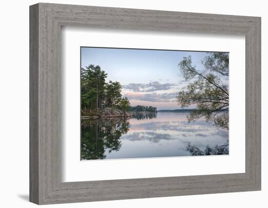 USA, New York State. Calm summer morning on the St. Lawrence River, Thousand Islands.-Chris Murray-Framed Photographic Print