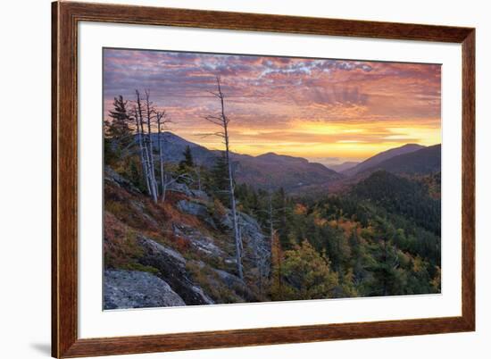 USA, New York State. Sunrise on Mount Baxter in autumn, Adirondack Mountains.-Chris Murray-Framed Premium Photographic Print