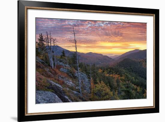 USA, New York State. Sunrise on Mount Baxter in autumn, Adirondack Mountains.-Chris Murray-Framed Premium Photographic Print