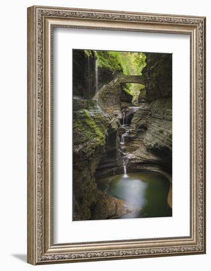 USA, New York. Waterfalls along the Gorge Trail, Watkins Glen State Park.-Alan Majchrowicz-Framed Photographic Print