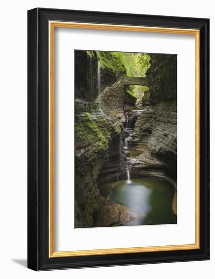 USA, New York. Waterfalls along the Gorge Trail, Watkins Glen State Park.-Alan Majchrowicz-Framed Photographic Print