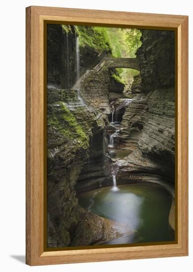 USA, New York. Waterfalls along the Gorge Trail, Watkins Glen State Park.-Alan Majchrowicz-Framed Premier Image Canvas