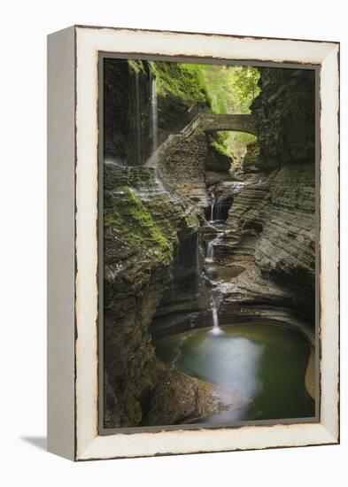 USA, New York. Waterfalls along the Gorge Trail, Watkins Glen State Park.-Alan Majchrowicz-Framed Premier Image Canvas