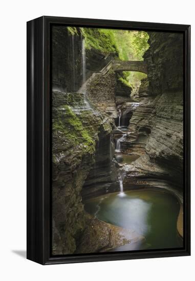 USA, New York. Waterfalls along the Gorge Trail, Watkins Glen State Park.-Alan Majchrowicz-Framed Premier Image Canvas