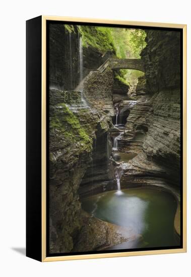 USA, New York. Waterfalls along the Gorge Trail, Watkins Glen State Park.-Alan Majchrowicz-Framed Premier Image Canvas