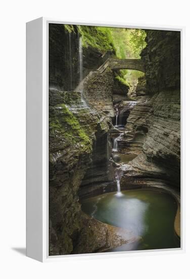 USA, New York. Waterfalls along the Gorge Trail, Watkins Glen State Park.-Alan Majchrowicz-Framed Premier Image Canvas