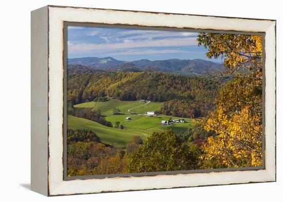 USA, North Carolina, Blowing Rock, Autumn Landscape Off of the Blue Ridge Parkway-Walter Bibikow-Framed Premier Image Canvas