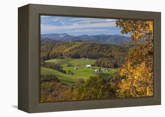 USA, North Carolina, Blowing Rock, Autumn Landscape Off of the Blue Ridge Parkway-Walter Bibikow-Framed Premier Image Canvas