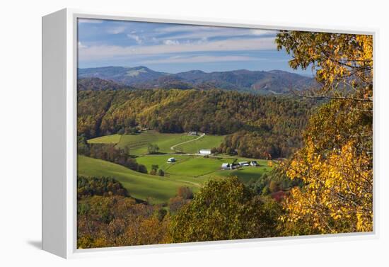 USA, North Carolina, Blowing Rock, Autumn Landscape Off of the Blue Ridge Parkway-Walter Bibikow-Framed Premier Image Canvas