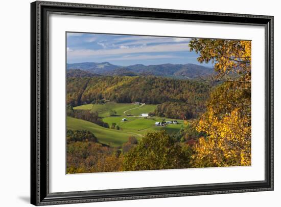 USA, North Carolina, Blowing Rock, Autumn Landscape Off of the Blue Ridge Parkway-Walter Bibikow-Framed Photographic Print