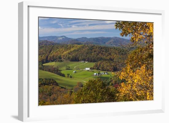 USA, North Carolina, Blowing Rock, Autumn Landscape Off of the Blue Ridge Parkway-Walter Bibikow-Framed Photographic Print