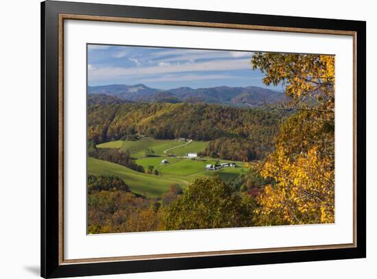 USA, North Carolina, Blowing Rock, Autumn Landscape Off of the Blue Ridge Parkway-Walter Bibikow-Framed Photographic Print