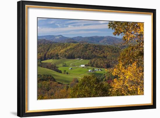 USA, North Carolina, Blowing Rock, Autumn Landscape Off of the Blue Ridge Parkway-Walter Bibikow-Framed Photographic Print