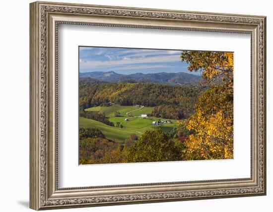 USA, North Carolina, Blowing Rock, Autumn Landscape Off of the Blue Ridge Parkway-Walter Bibikow-Framed Photographic Print