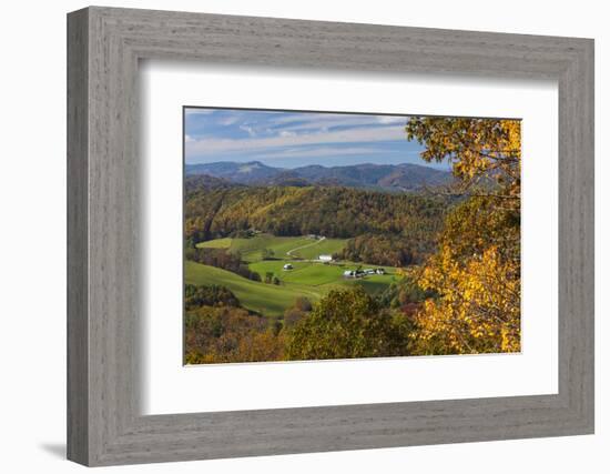 USA, North Carolina, Blowing Rock, Autumn Landscape Off of the Blue Ridge Parkway-Walter Bibikow-Framed Photographic Print